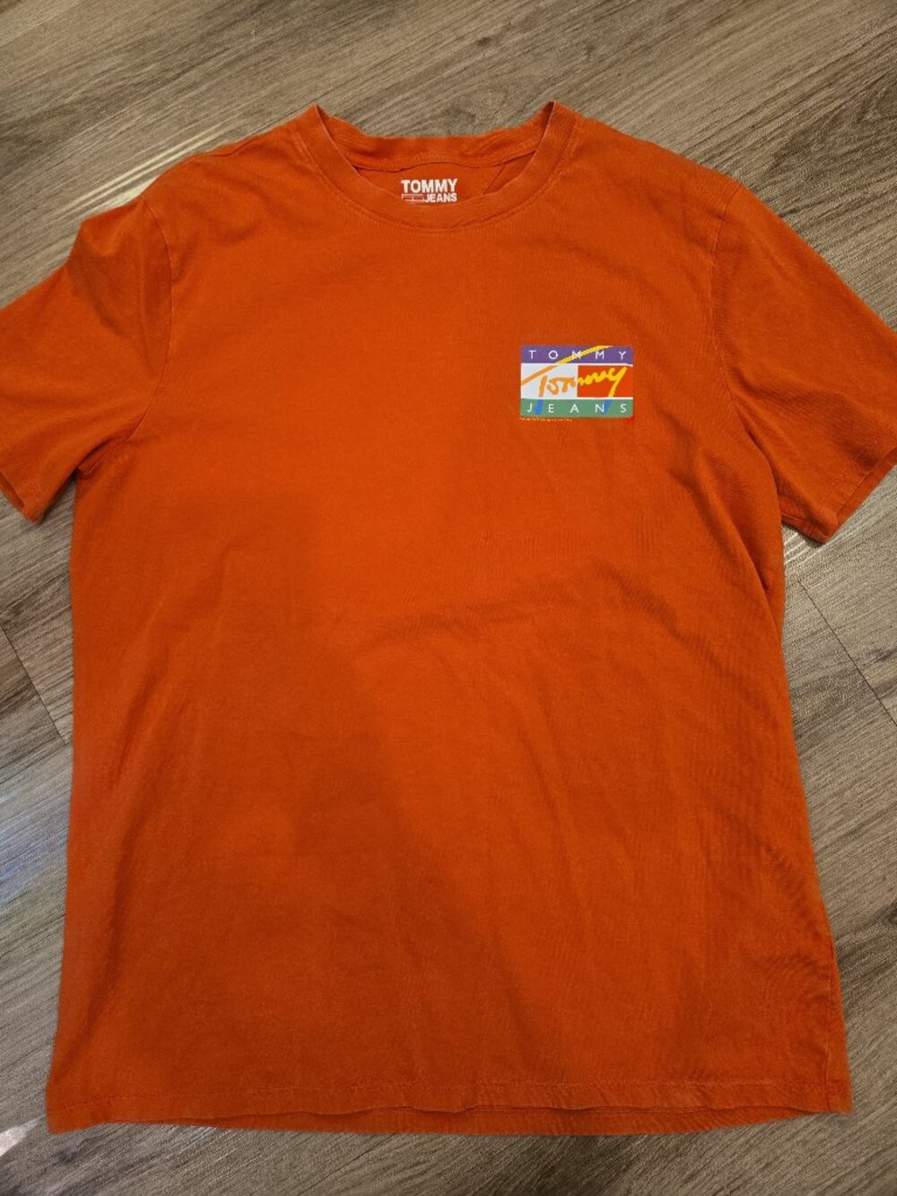 Tommy Hilfiger Tommy Jeans T-Shirt Orange Graphic Print Short Sleeve